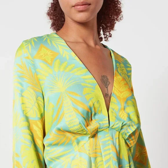 FAB NEVER FULLY DRESSED - ANGIE DRESS in BLUE PALM PRINT - US16 - NEW WITH TAGS! - Picture 2 of 13